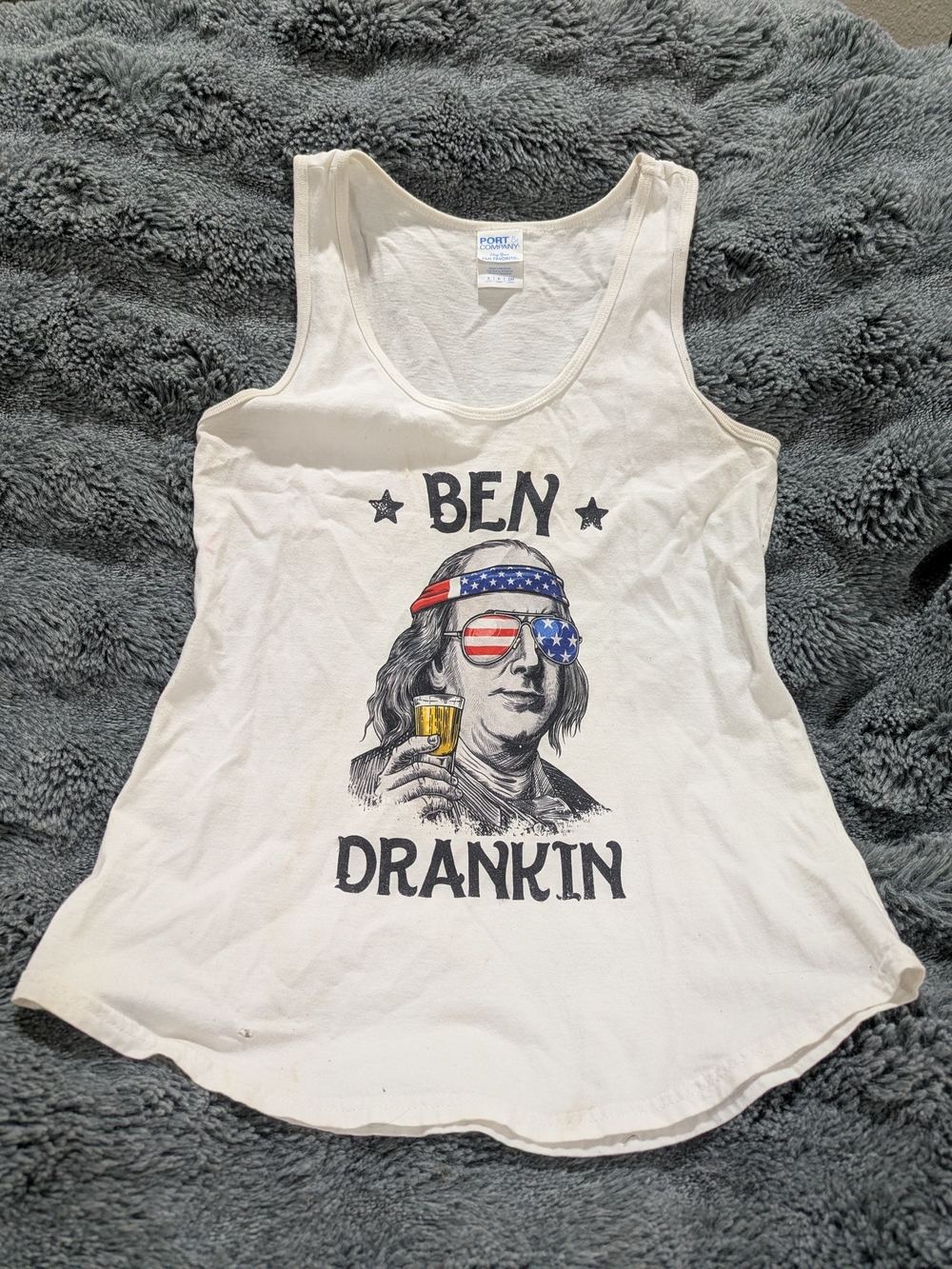 Women’s Cream Graphic Tank Top - Ben Drankin Size S